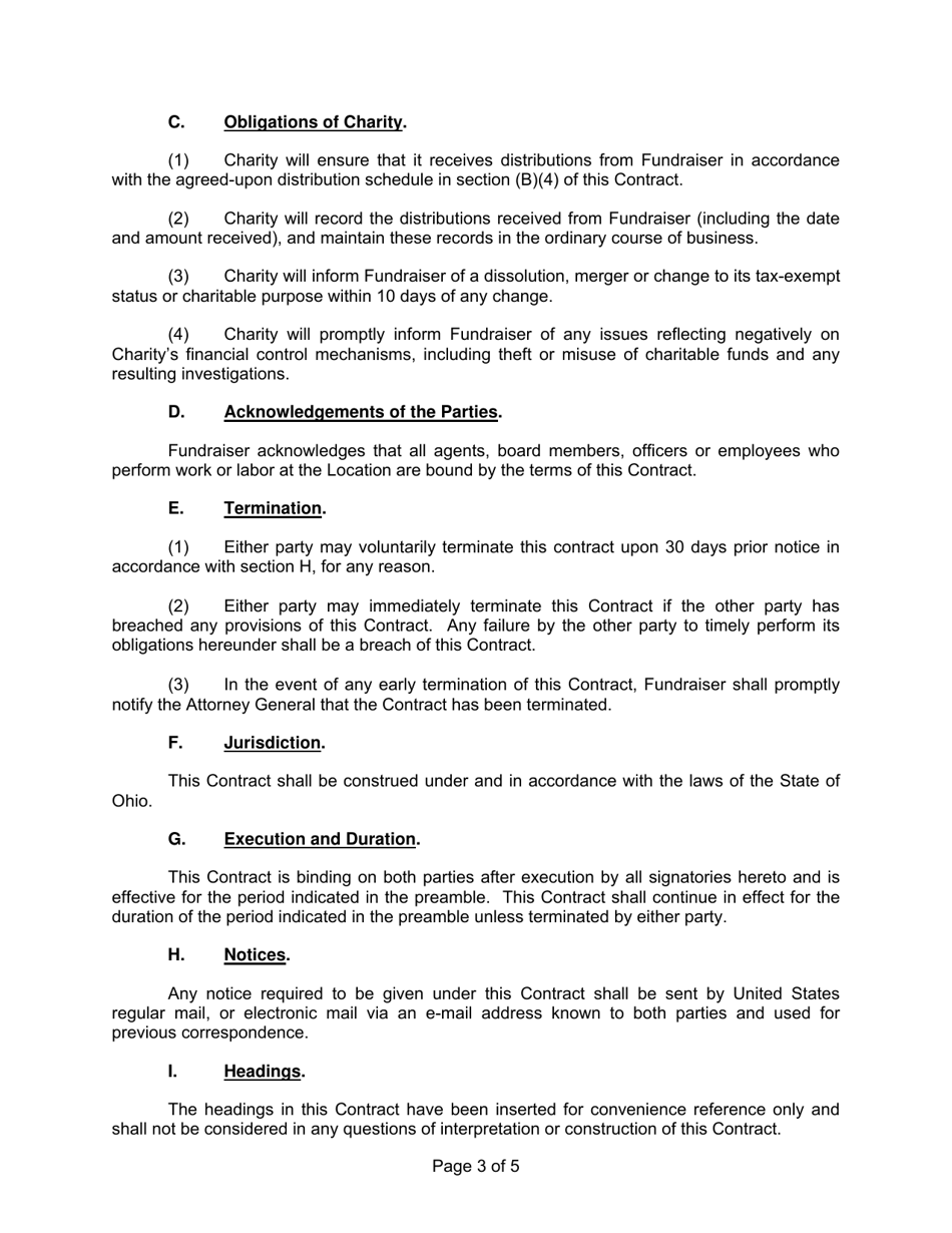 Instant Bingo Fundraising Contract With Veterans, Fraternal, or Sporting Organizations - Ohio, Page 4