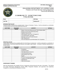 Document preview: Form OP-100102 Attachment C Community Sentencing Training - Oklahoma