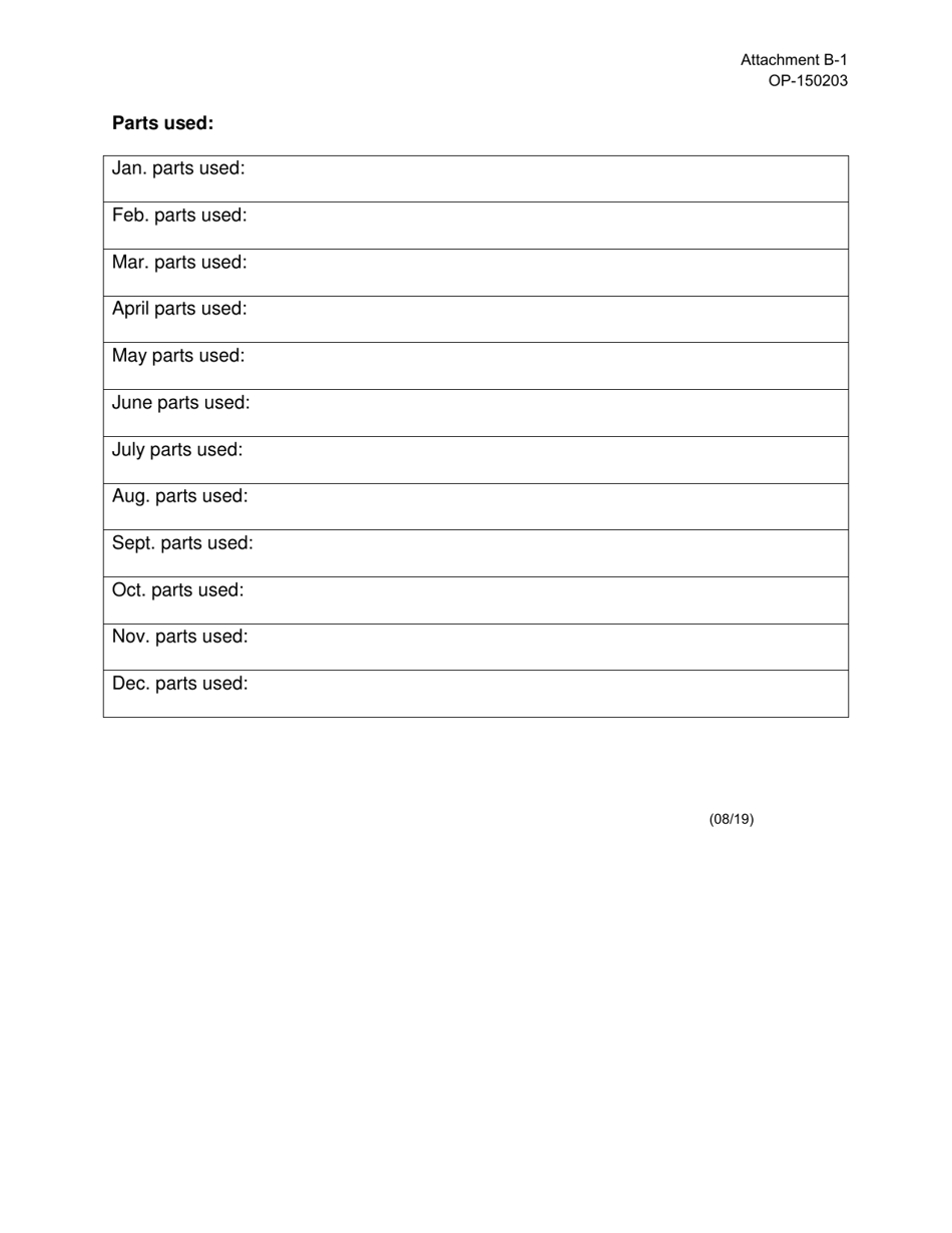 Form OP-150203 Attachment B-1 Preventive Maintenance Equipment List Hvac - Oklahoma, Page 3