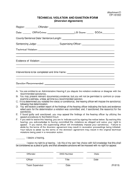 Document preview: Form OP-161002 Attachment D Technical Violation and Sanction Form (Diversion Agreement) - Oklahoma