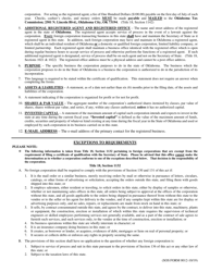 SOS Form 0012 Certificate of Qualification (Foreign Corporation) - Oklahoma, Page 2