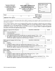 Document preview: NFPA Fire Apparatus Driver/Operator Application - Oregon