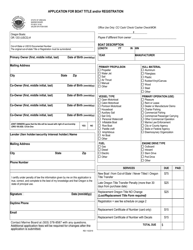 Application for Boat Title and/or Registration - Oregon