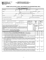 Form 8000-PM-OOGM0001BU Permit Application to Drill and Operate an Unconventional Well - Pennsylvania