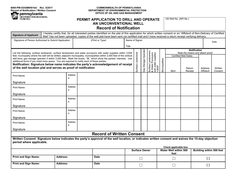 Form 8000-PM-OOGM0001BU Permit Application to Drill and Operate an Unconventional Well - Pennsylvania, Page 3
