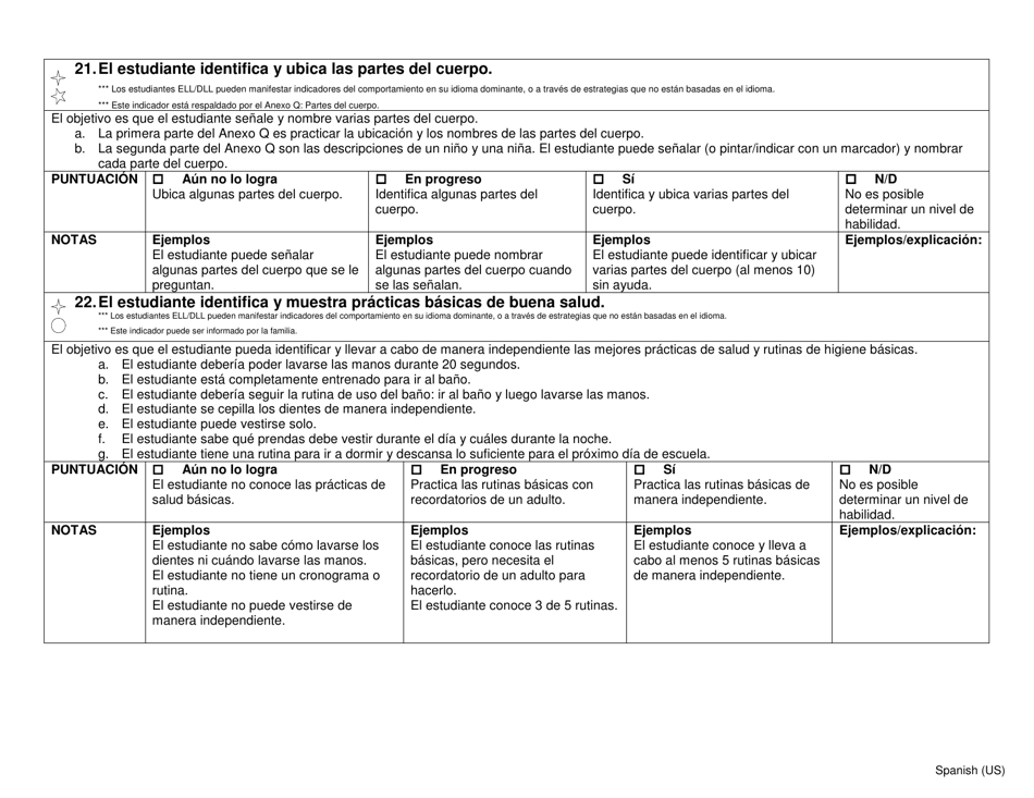 Herramienta De Inventario De Preparacion Para Preescolar / Jardin De Infantes - Pennsylvania (Spanish), Page 11
