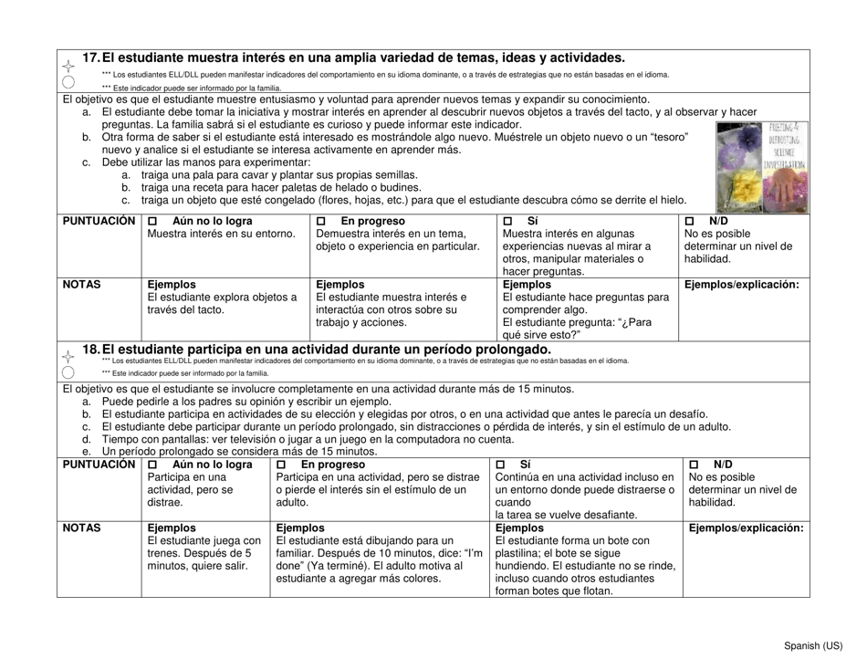 Herramienta De Inventario De Preparacion Para Preescolar / Jardin De Infantes - Pennsylvania (Spanish), Page 9