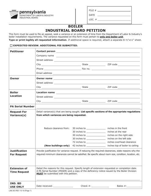 Form LIIB-303  Printable Pdf