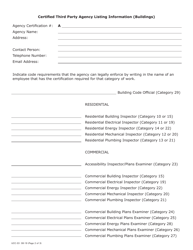 Form UCC-33 Uniform Construction Code Third Party Agency Website Listing Information (Buildings) - Pennsylvania, Page 2