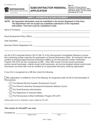 Form CS-4300RS Subcontractor Renewal Application - Pennsylvania, Page 4