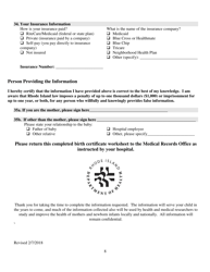 Mother&#039;s Worksheet for Child&#039;s Birth Certificate - Rhode Island, Page 8