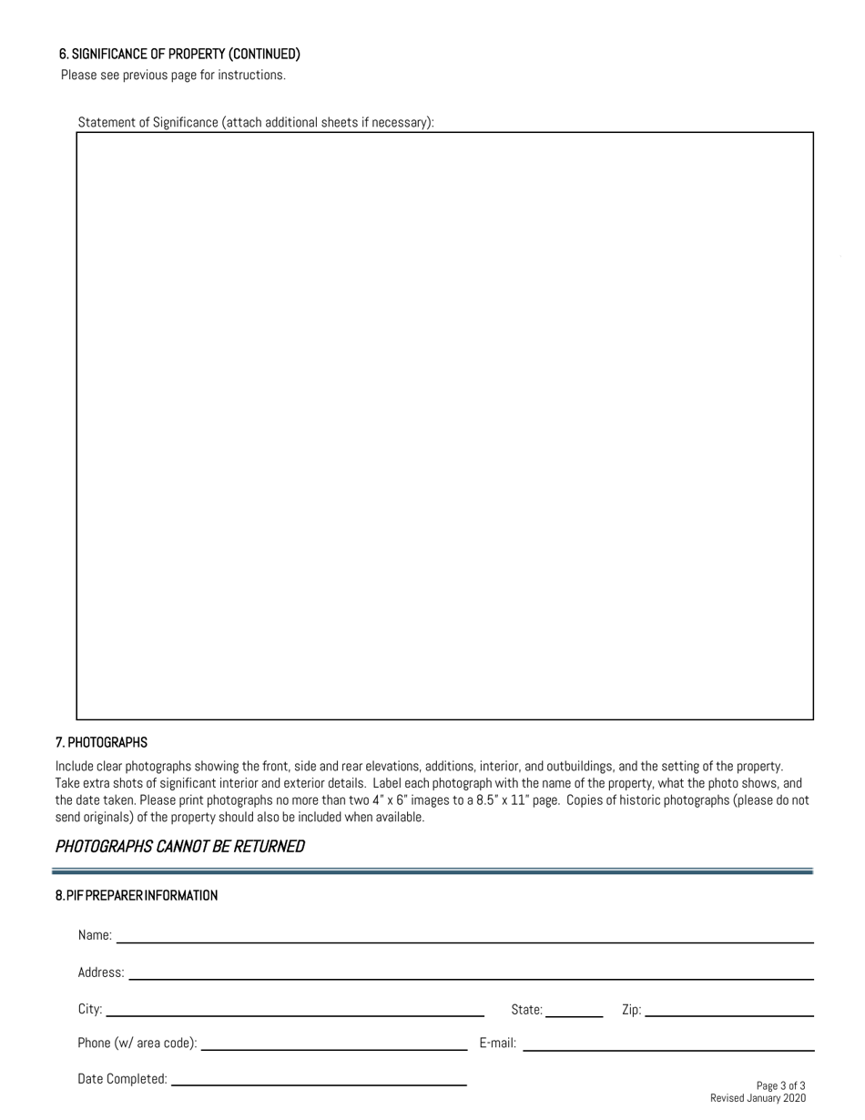 Preliminary Information Form - South Carolina, Page 3