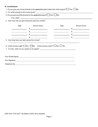DSS Form 1216 Voluntary Child Support/Contribution Form - South Carolina, Page 2