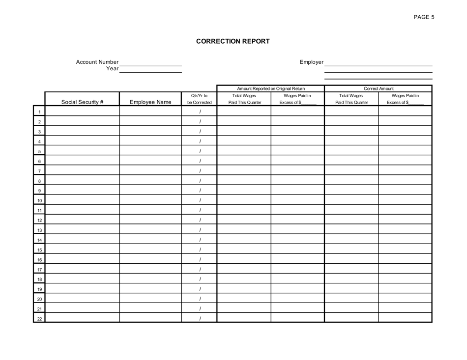 Form 21C Download Printable PDF or Fill Online Correction Report, South ...