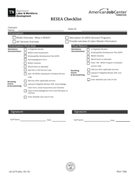 Form LB-3279 Resea Checklist - Tennessee