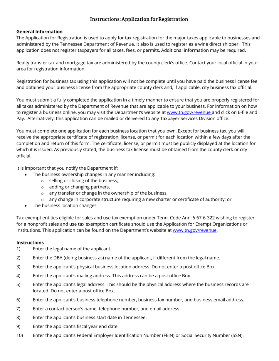 Form RV-F1300501 Application for Registration - Tennessee, Page 3