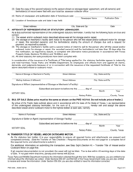 Form PWD309A Affidavit of Statutory Lien Foreclosure Sale for Storage or Mechanic&#039;s Lien - Texas, Page 2