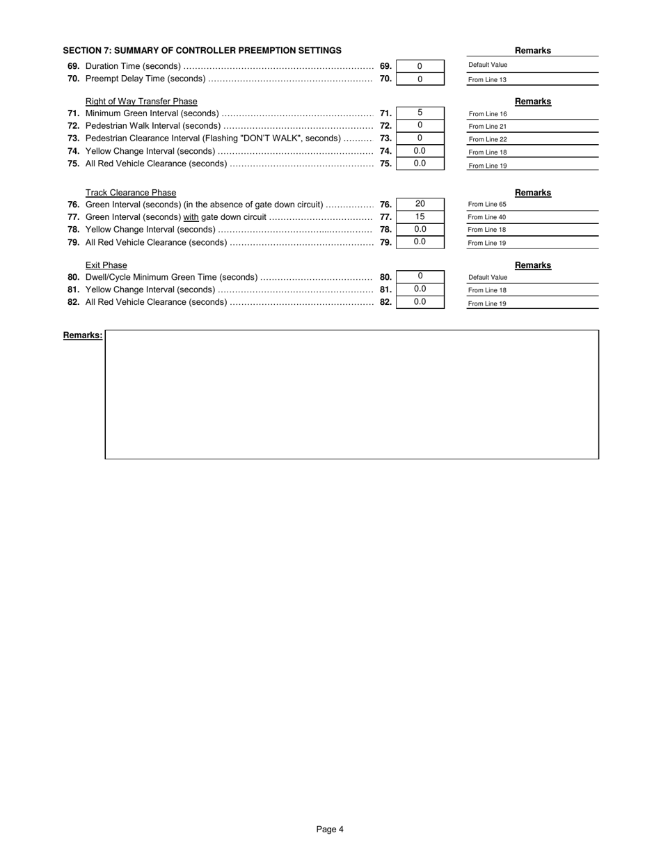 Form 2304 Guide for Determining Time Requirements for Traffic Signal Preemption at Highway-Rail Grade Crossings - Texas, Page 4