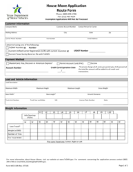 Form MCD-109 House Move Application Route Form - Texas, Page 3