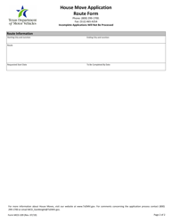 Form MCD-109 House Move Application Route Form - Texas, Page 4