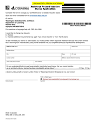 Document preview: Form AR-636-020 Architect Retired/Inactive Status Application - Washington