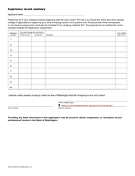 Form ENLS-651-084 Land Surveyor-In-training Registration Application - Washington, Page 2