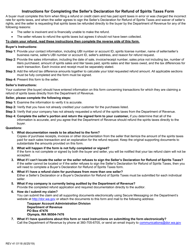 Form REV41 0118 Seller&#039;s Declaration for Refund of Spirits Taxes - Washington, Page 2