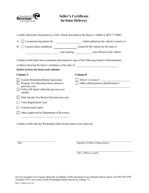 Form REV27 0003  Printable Pdf