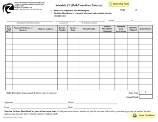Document preview: Form REV82 2103-C3 Schedule C3 Roll-Your-Own Tobacco - Washington