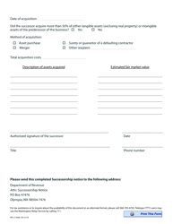 Form REV27 0006 Successorship Notice Form - Washington, Page 2
