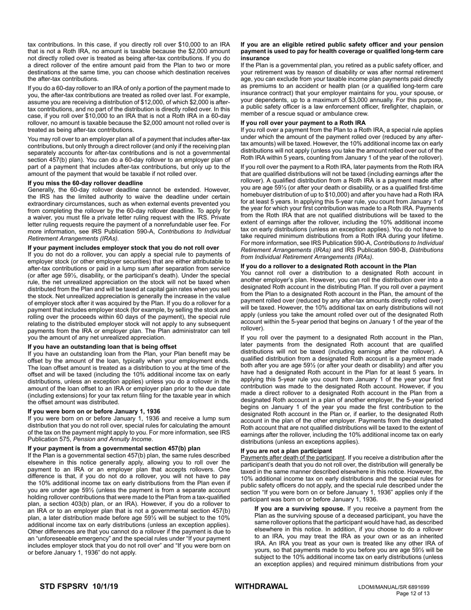 Plan 3 Member Withdrawal 401(A) Plan - Washington, Page 12