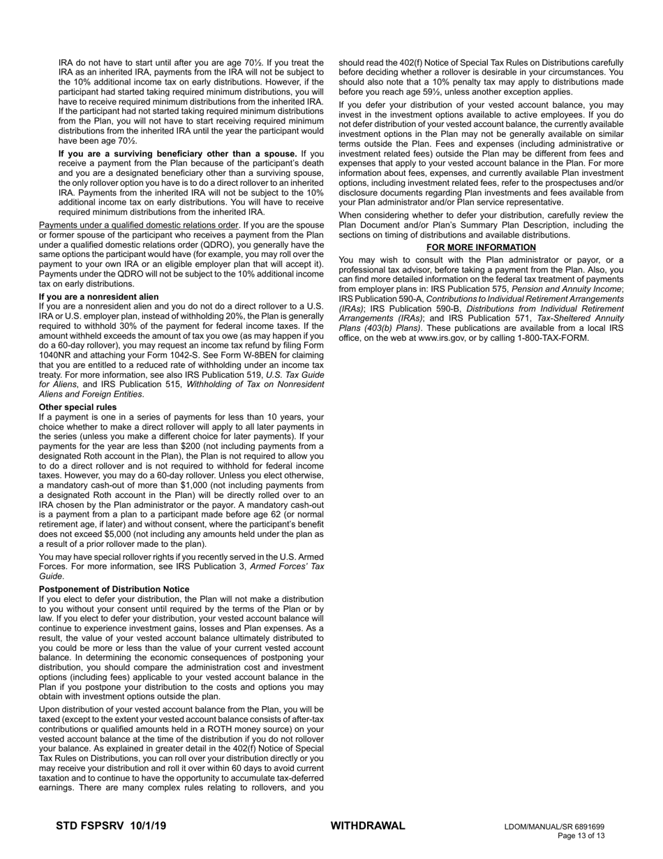 Plan 3 Member Withdrawal 401(A) Plan - Washington, Page 13