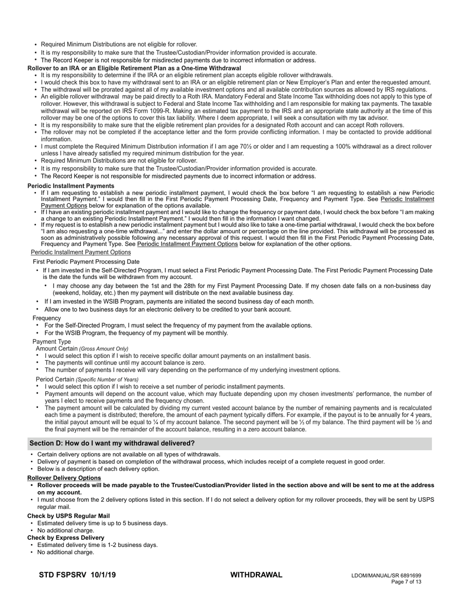 Plan 3 Member Withdrawal 401(A) Plan - Washington, Page 7