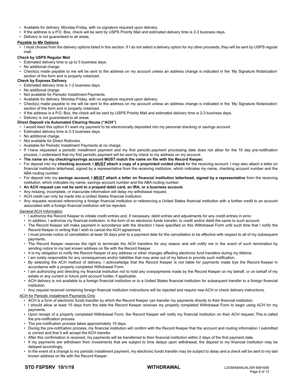 Plan 3 Member Withdrawal 401(A) Plan - Washington, Page 8