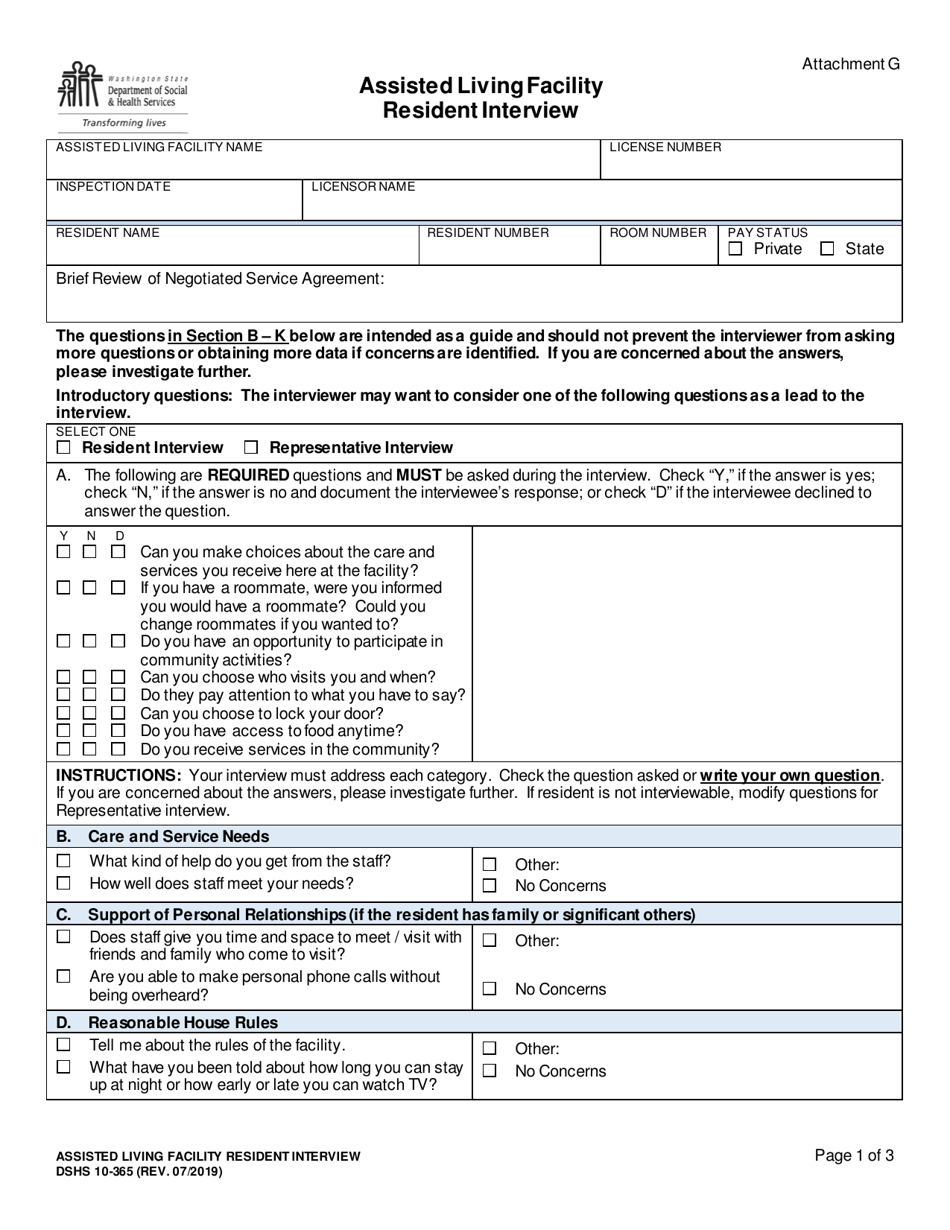 DSHS Form 23-23 Attachment G Download Printable PDF or Fill Throughout negotiated risk agreement template