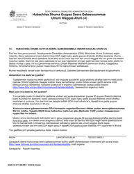 Document preview: DSHS Form 10-377 Notification of Age Four (4) Eligibility Expiration - Washington (Oromo)