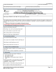 Document preview: DSHS Form 10-614 Ccrss Certification Evaluation Client Interview - Washington