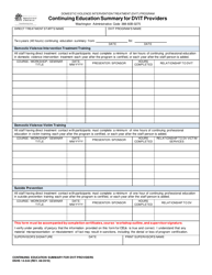 Document preview: DSHS Form 14-544 Continuing Education Summary for Dvpt Providers - Washington