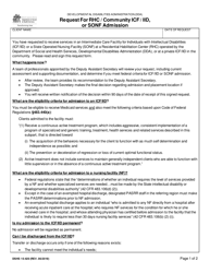 Document preview: DSHS Form 15-420 Request for Icf/Iid or Sonf Admission - Washington