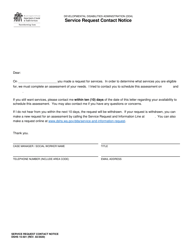 Document preview: DSHS Form 15-501 Service Request Contact Notice - Washington