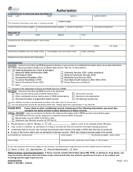 Document preview: DSHS Form 17-063 Authorization - Washington