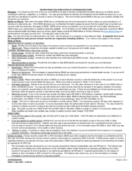 DSHS Form 17-063 Authorization - Washington, Page 2