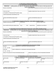 DSHS Form 18-097 Statement of Resources and Expenses - Washington (French), Page 2