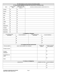 DSHS Form 18-097 Statement of Resources and Expenses - Washington (French), Page 3