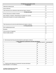 DSHS Form 18-097 Statement of Resources and Expenses - Washington (French), Page 6