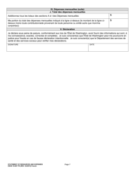 DSHS Form 18-097 Statement of Resources and Expenses - Washington (French), Page 7