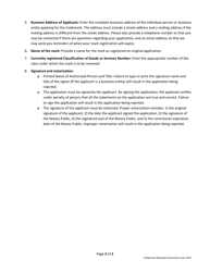 Trademark Registration Renewal Application - South Dakota, Page 2