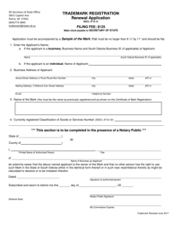 Trademark Registration Renewal Application - South Dakota, Page 3