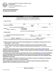 TDLR Form IHB105 Application for Registration - Ihb Third Party Inspector - Texas, Page 3