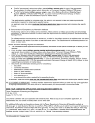 TDLR Form MIL001 Military Service Member, Military Veteran or Military Spouse Supplemental Application - Texas, Page 3